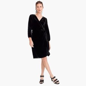 J. Crew NWT Black Velvet Wrap Dress
